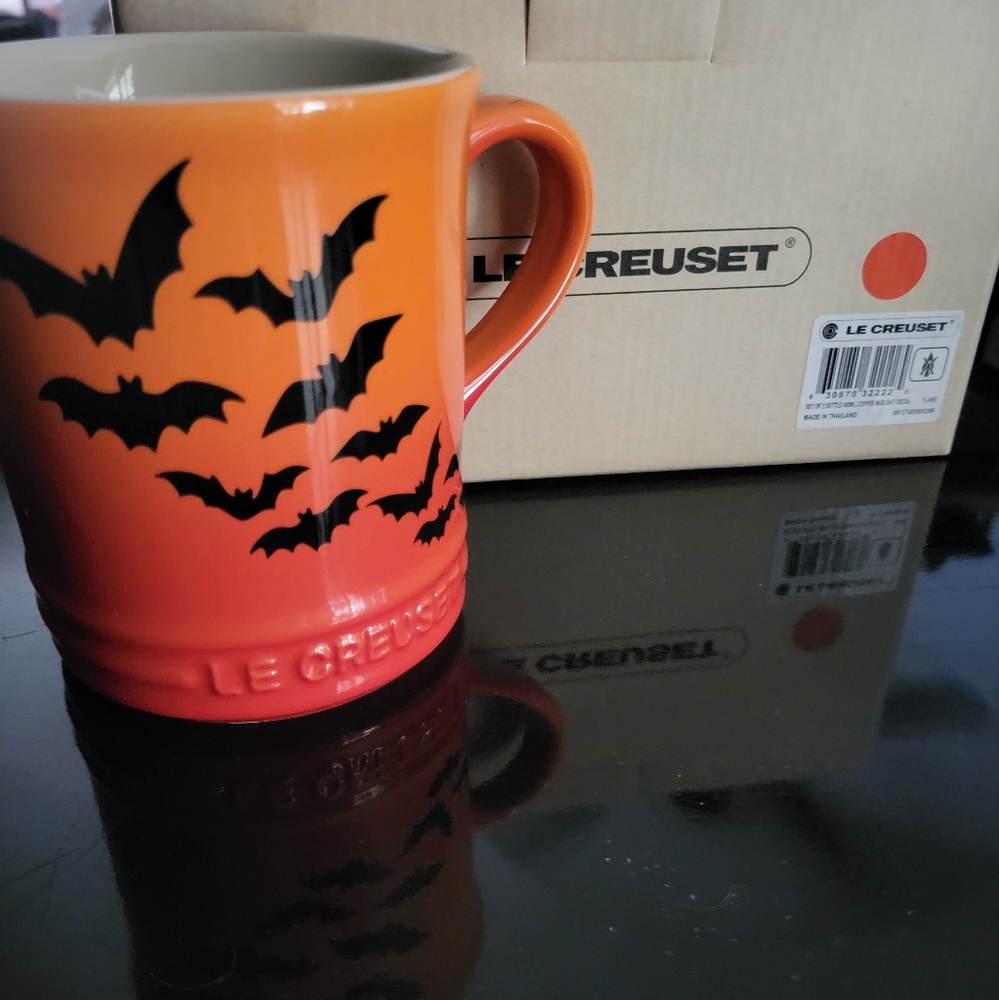 Le Creuset orange bat mug - BATS!